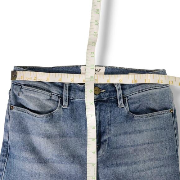 EUC Frame Le High Skinny Jeans 26x27 Mid-Rise Chew Hem Paltrow Denim Designer - Picture 8 of 10